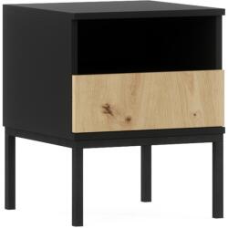  Éjjeliszekrény LANZZI 40x40 cm, fekete/tölgy