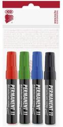 ICO Alkoholos marker készlet, 1-3 mm, kúpos, ICO "Permanent 11", 4 különböző szín (9580007001) - mystock