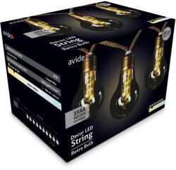 Avide Dekor füzér 6, 5m meleg fehér 3xAA IP20 (AOS10LE27-WW-3AA)