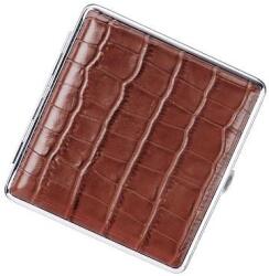  Cigaretta tárca - 20 cigaretta részére-barna krokodilbőr hatású (A-801406)