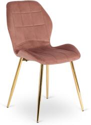 Klubfotel Étkezőszék IRYS arany lábakkal, rózsaszín
