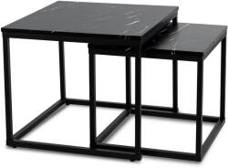 Klubfotel Modern dohányzóasztal szett JUNO, fekete márvány