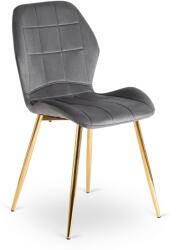 Klubfotel Étkezőszék IRYS arany lábakkal, szürke