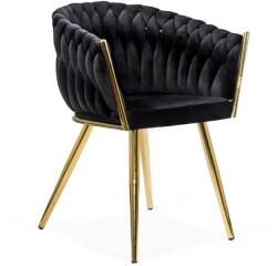 Chairs ON Scaune moderne din catifea și cadrul auriu BUC 261 Negru