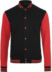 Build Your Brand Férfi baseball felső College - Fekete / piros | 2XL (BY015-1000035767)