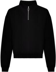 Just Hoods Bluză de damă crop top cu fermoar - Neagră | S (JH037-1000326876)