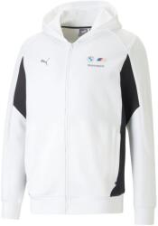 PUMA BMW M Motorsport férfi cipzáros kapucnis pulóver, fehér-fekete, 2023 (53813102)