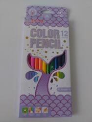 Yalong Stationery színes ceruzakészlet, háromszögletű, 12 darabos, lila