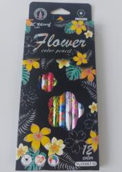 Yalong Stationery színes ceruzakészlet, 12 darabos, virágos