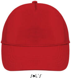 SOL'S Uniszex 5 paneles tépőzáras pamut baseball sapka, SOL'S SO88119, Red-U (so88119re-u)