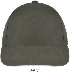SOL'S Uniszex tépőzáras 5 paneles pamut baseball sapka, SOL'S SO88110, Army/Beige-U (so88110ar-be-u)