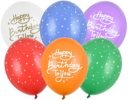 PartyDeco Latex lufik - Happy Birthday To You Mix 6 drb