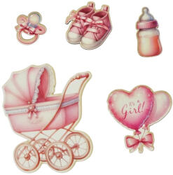  Nyomtatott dekorkarton - Baba csomag/ lány 5/cs 4-8cm 6635