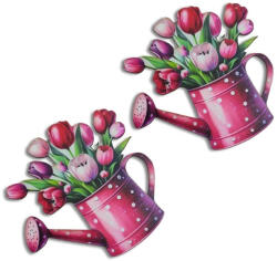  Nyomtatott dekorkarton - Tulipános kanna 8, 9x9cm 2db/c 6765