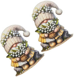  Nyomtatott dekorkarton - Gyöngyvirágos manó 2db/cs 6766