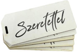 Nyomtatott dekorkarton - Szeretettel biléta fehér 5db/csomag - papelito