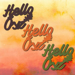 Föld "Hello Ősz" felirat színes 5x5, 5cm 3db/cs 63761FO