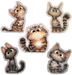  Nyomtatott dekorkarton - Macska szett 5db/csomag - papelito