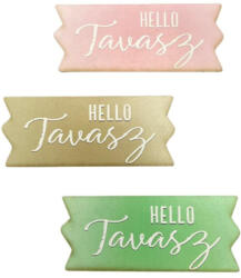 Nyomtatott dekorkarton -Hello tavasz szalagtábla 3db/csomag - papelito