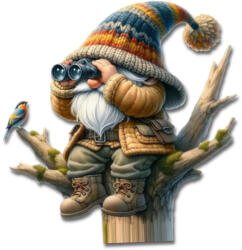  Nyomtatott dekorkarton - Fán ülő manó 15cm - papelito