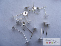  Ragasztható fülbevaló alap 20db/cs - nikkel szín