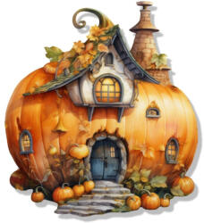  Nyomtatott dekorkarton - Tökház 13, 5cm 6808