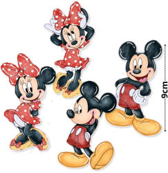  Nyomtatott dekorkarton - Mickey és Minnie - piros 4 féle 4db/csomag