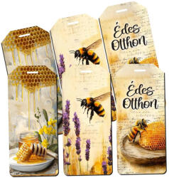  Nyomtatott dekorkarton - Méhecskés biléták 6db/csomag - papelito