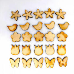  Fa virág/madár/lepke figurák, 3cm 25db/cs 1742 (1742)