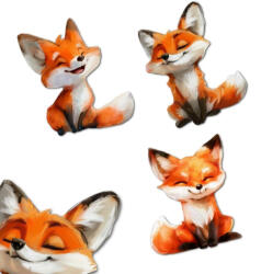  Nyomtatott dekorkarton - Rókák 3db/csomag 6816