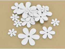 Fa virágok, 3 méretben, fehér 15db/cs 4199W