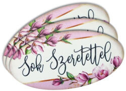  Nyomtatott dekorkarton - Sok szeretettel ovál tábla 3db - papelito