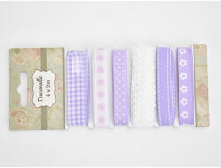  Dekor szalag csipkével 6mm x 2méter lila árnyalatok - papelito