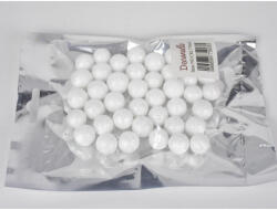 Polisztirol golyó, kb. 50db, 1, 5cm-es, csillámos - FEHÉR 7704A
