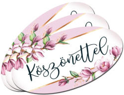 Nyomtatott dekorkarton - Köszönettel ovál 3db/csomag - papelito