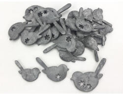 Fa madár - virágmintás, szürke 30db/cs 4387G