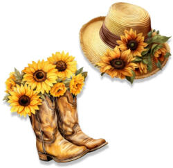  Nyomtatott dekorkarton - Napraforgós szett 2db/csomag - papelito