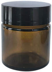  Barna üveg tégely, fekete kupakkal - 30 ml