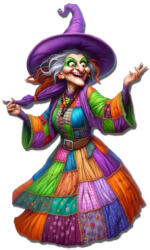  Nyomtatott dekorkarton - Rusnya banya 15cm - papelito