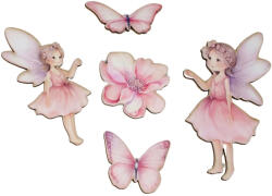  Nyomtatott dekorkarton - Rózsaszín tündér csomag 5/cs 4-10cm, 6748