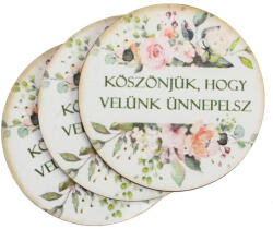  Nyomtatott dekorkarton - Köszönjük, hogy velünk ünnepelsz 2 soros 3db - papelito