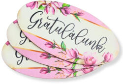 Nyomtatott dekorkarton - Gratulálunk ovál tábla 3db - papelito