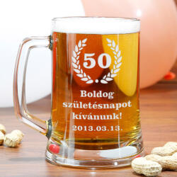 Szülinapos homokfúvott korsó