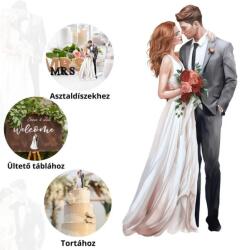  Nyomtatott dekorkarton - Házaspár tábla 1db/cs vörös (CR401)