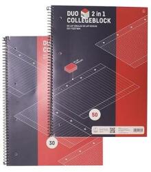 Fűzfői Papírmanufaktúra Spirálfüzet Fűzfői A/4 80 Lapos Duo vonalas-kockás