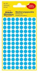 AVERY Etikett AVERY 3011 jelölőpont 8mm kék 416 darabos (3011) - robbitairodaszer