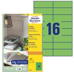 AVERY Etikett AVERY 3454 105x37mm univerzális zöld 1600 címke/doboz 100 ív/doboz (3454) - robbitairodaszer