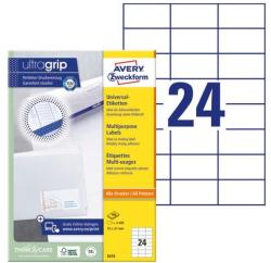 AVERY Etikett AVERY 3474 70x37mm univerzális 2400 címke/doboz 100 ív/doboz (3474) - robbitairodaszer