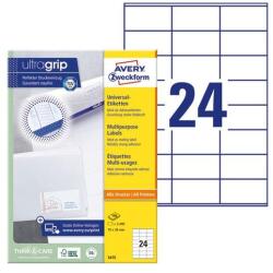 AVERY Etikett AVERY 3475 70x36mm univerzális 2400 címke/doboz 100 ív/doboz (3475)
