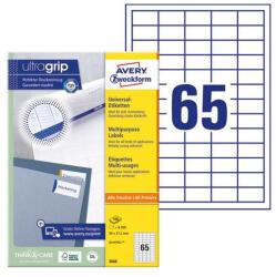 Avery Etikett AVERY 3666 38x21, 2mm univerzális 6500 címke/doboz 100 ív/doboz (3666) - robbitairodaszer
